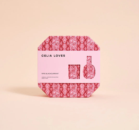 CELIA LOVES CANDLE AND ROOM SPRAY DUO SET - RIPE BLACKCURRANT