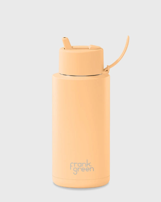 FRANK GREEN 1L CERAMIC DRINK BOTTLE WITH FLIPLID - SOLAR GLOW