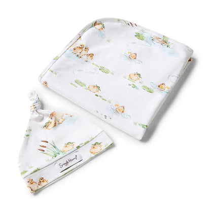 SNUGGLE HUNNY STRETCH COTTON BABY WRAP SET - DUCK POND