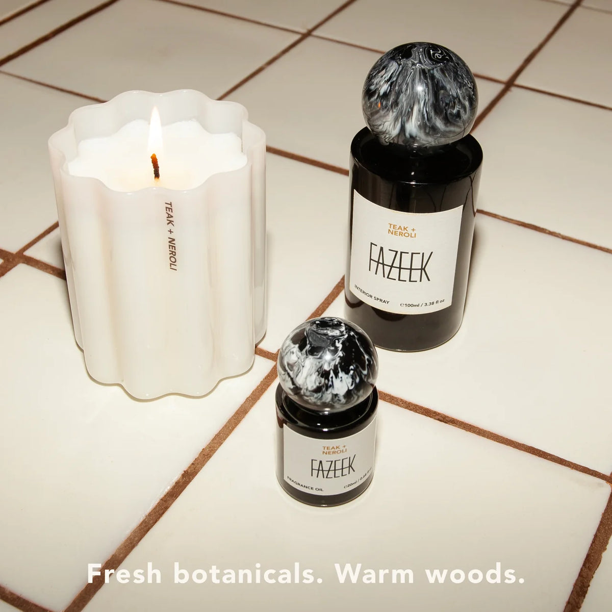 FAZEEK - WAVE CANDLE - TEAK + NEROLI