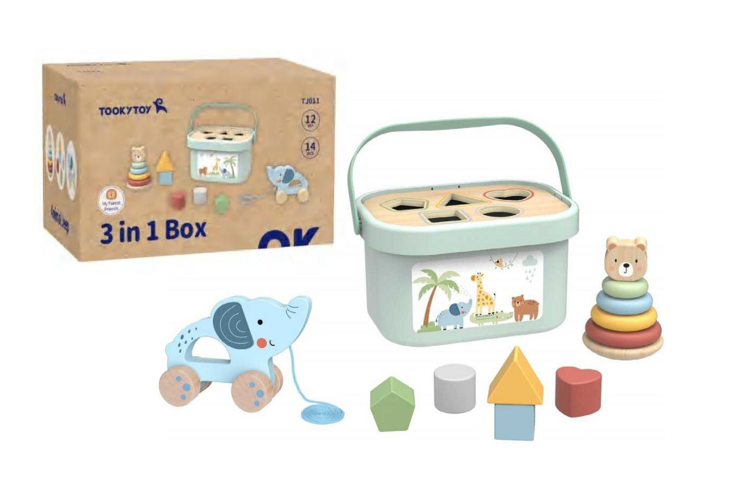 TOOKY TOY 3 IN 1 BOX