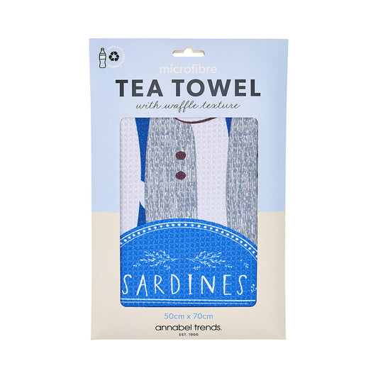 ANNABEL TRENDS MICROFIBRE TEA TOWEL - SARDINES