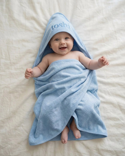 TOSHI - BABY BATH TOWEL - BLUEBELL