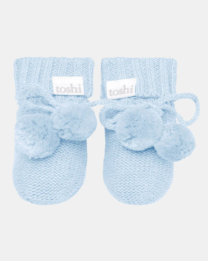 TOSHI ORGANIC BABY BOOTIES - BLUEBIRD
