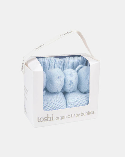 TOSHI ORGANIC BABY BOOTIES - BLUEBIRD