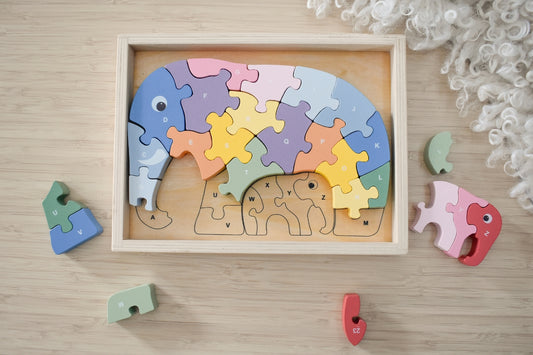 KAPER KIDZ A-Z CHUNKY JIGSAW PUZZLE - ELEPHANT