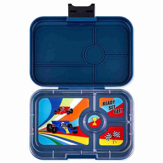 YUMBOX TAPAS - 4 COMPARTMENT - MONTE CARLO BLUE RACE TRAY