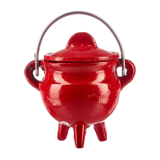 CAST IRON CAULDRON - SMALL RED