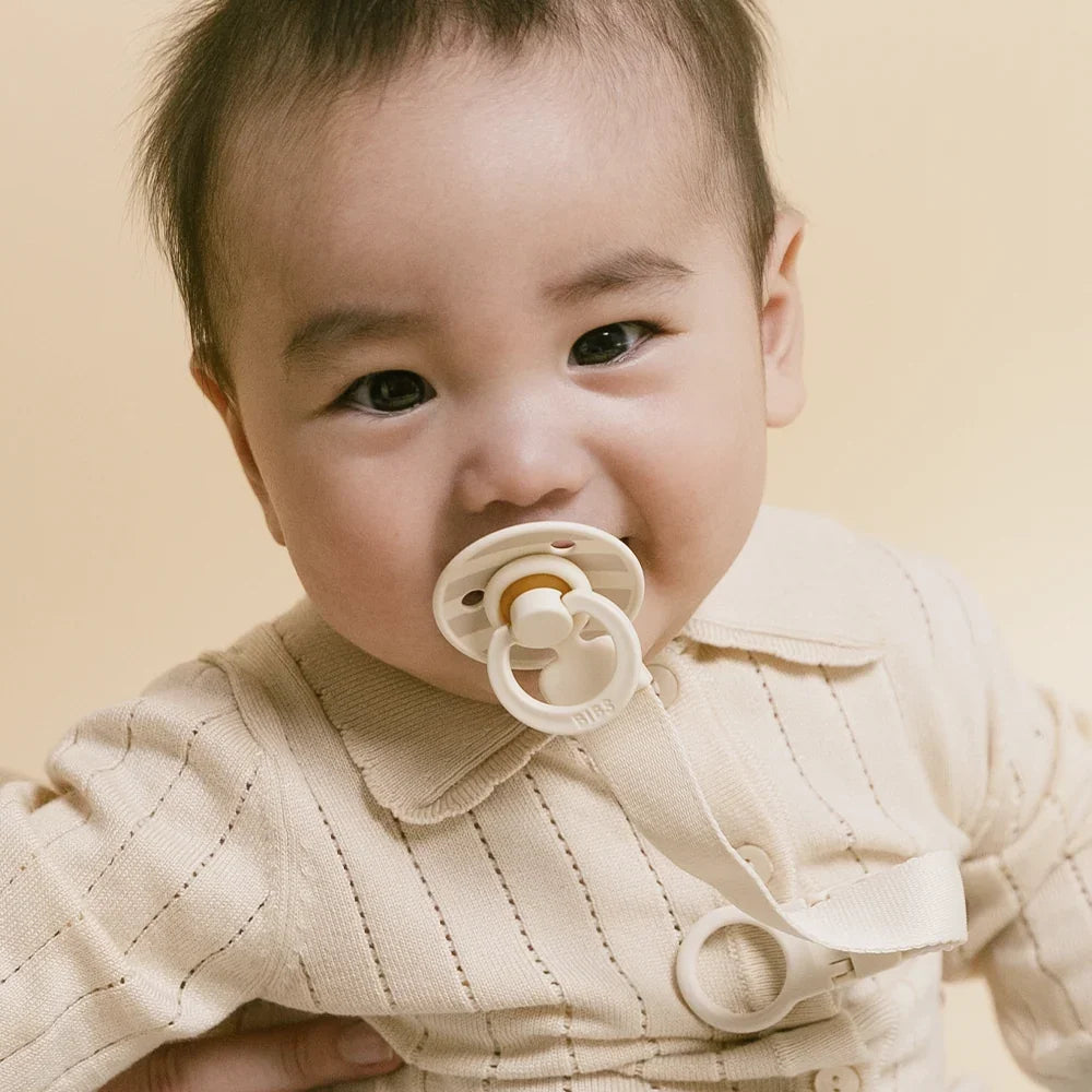 BIBS DUMMIES - PACIFIER & CLIP GIFT SET - IVORY