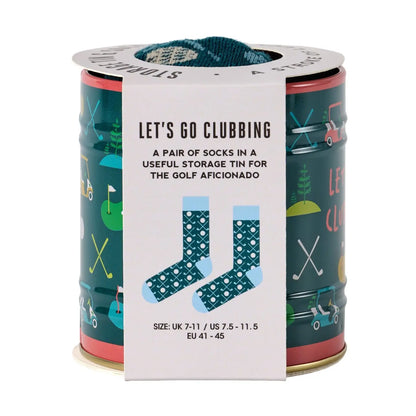 GENTLEMEN'S HARDWARE STORAGE TIN & SOCK SET - LET'S GO CLUBBING