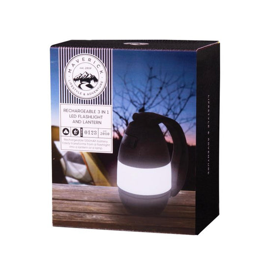 MAVERICK - RECHARGRABLE 3 IN 1 LED FLASHLIGHT AND LANTERN