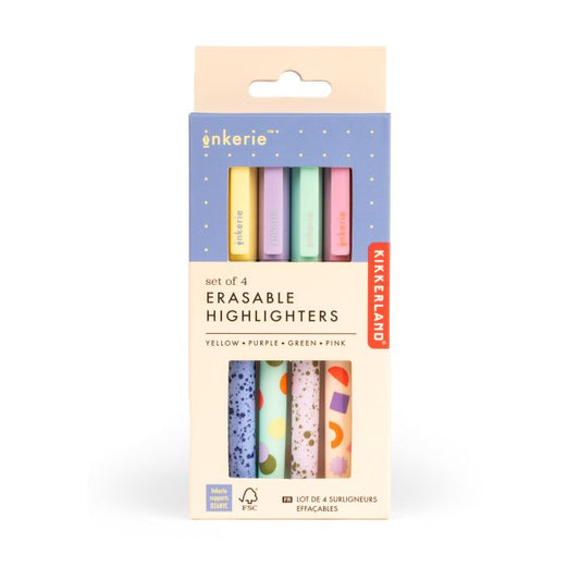 INKERIE - SET OF 4 ERASABLE HIGHLIGHTERS