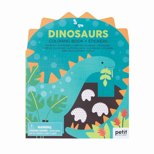 PETIT COLLAGE COLOURING BOOK & STICKERS - DINOSAUR