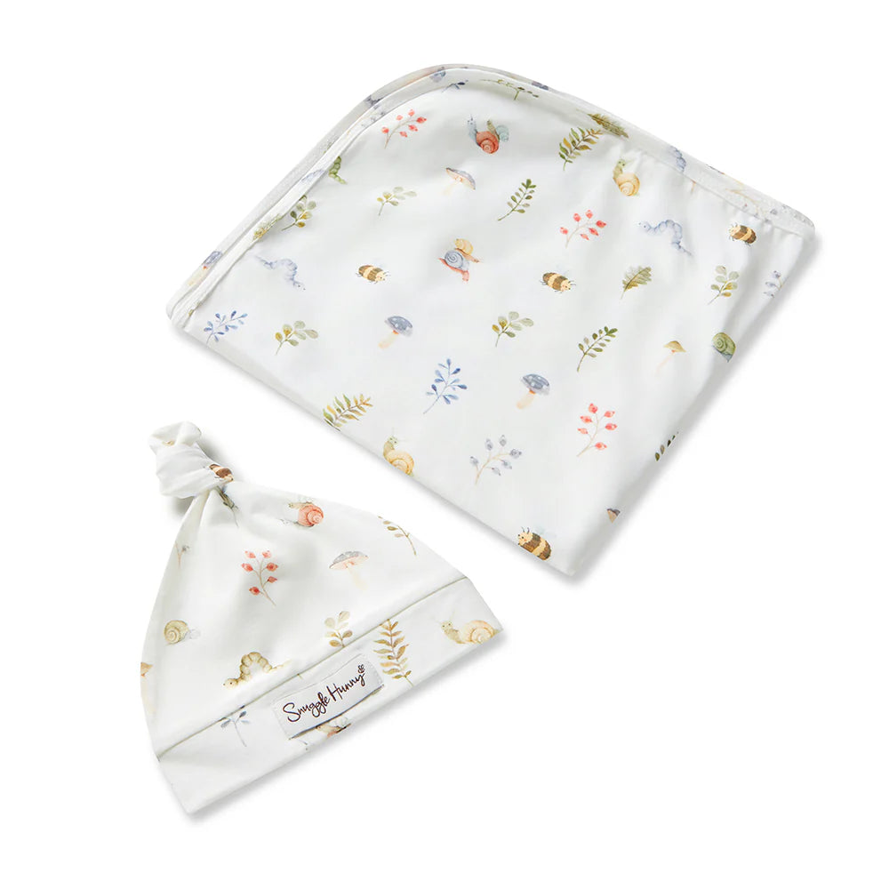 SNUGGLE HUNNY STRETCH COTTON BABY WRAP SET - GARDEN FRIENDS
