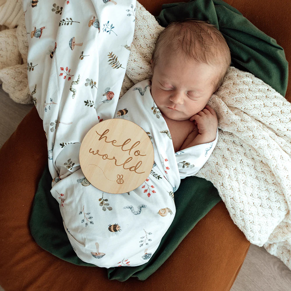 SNUGGLE HUNNY STRETCH COTTON BABY WRAP SET - GARDEN FRIENDS