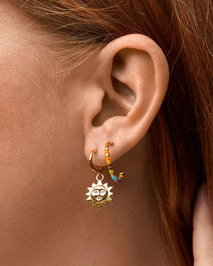 ESTELLA BARTLETT - EARRINGS - RAINBOW BEADED HOOP GOLD