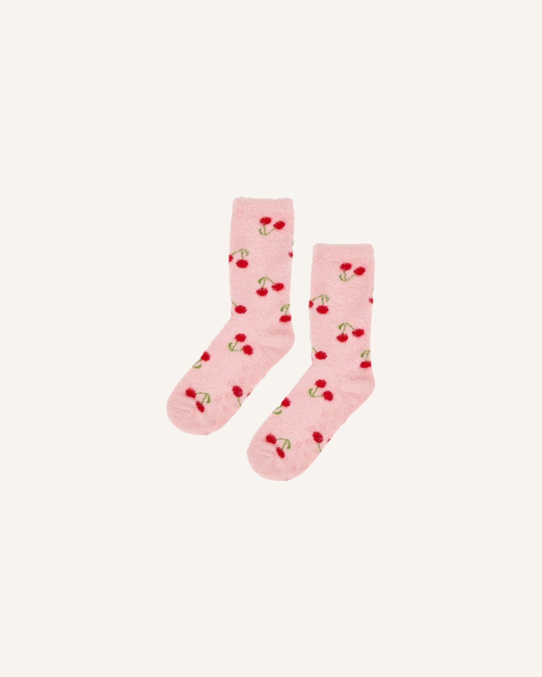 ANNABEL TRENDS - FUZZY BED SOCKS - CHERRY