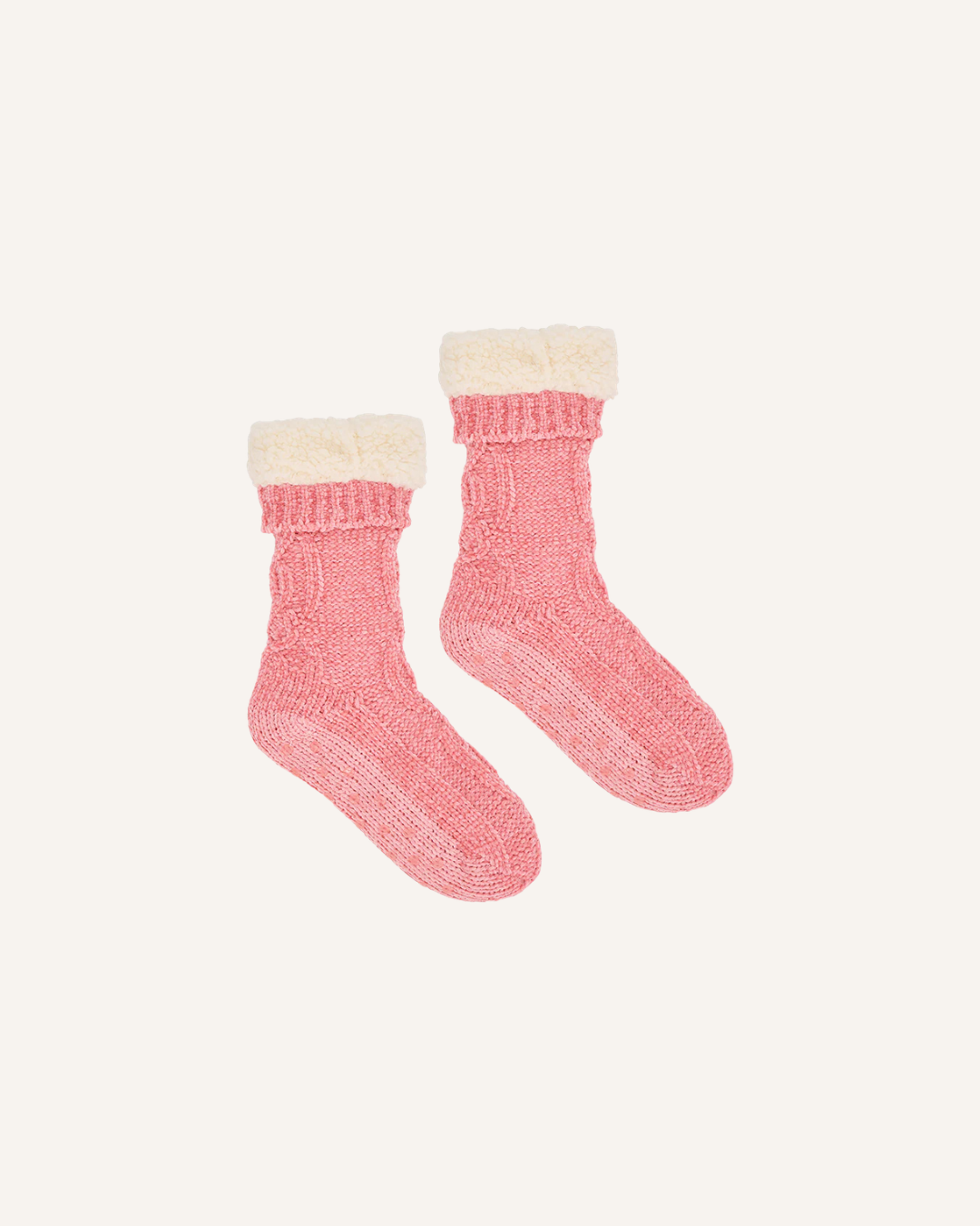 ANNABEL TRENDS - CHENILLE LOUNGE SOCKS - DARK PINK