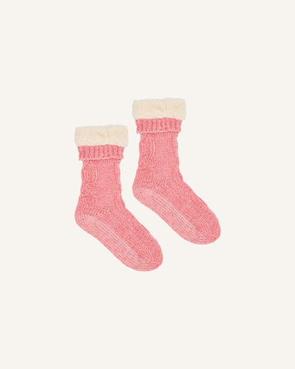 ANNABEL TRENDS - CHENILLE LOUNGE SOCKS - DARK PINK