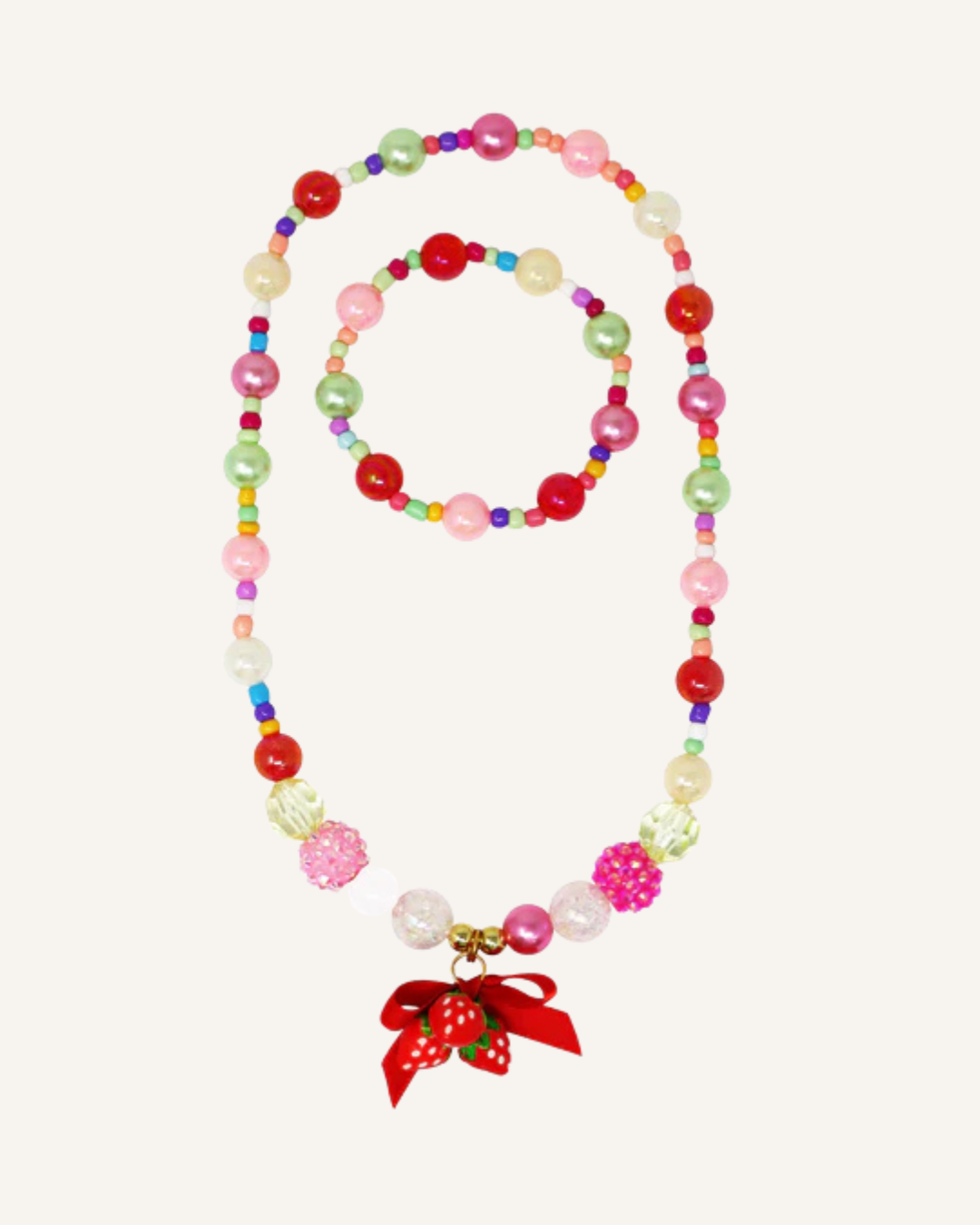 PINK POPPY - NECKLACE & BRACELET SET - SWEET BERRY