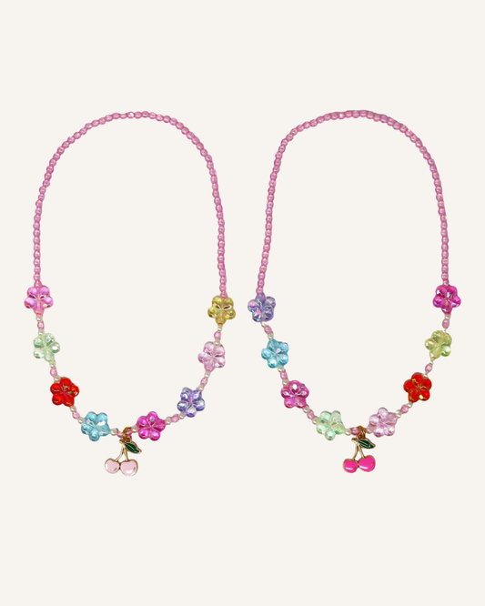 PINK POPPY - NECKLACE SET - BFF CHERRY FRIENDSHIP