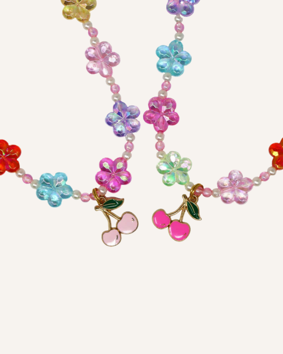 PINK POPPY - NECKLACE SET - BFF CHERRY FRIENDSHIP