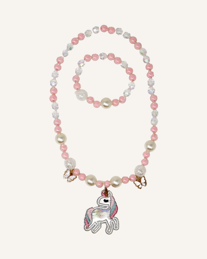 PINK POPPY - NECKLACE & BRACELET SET - DREAM UNICORN