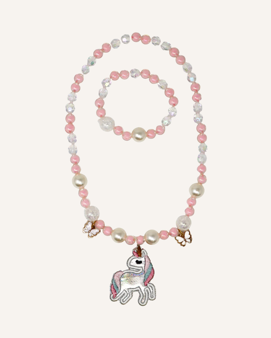PINK POPPY - NECKLACE & BRACELET SET - DREAM UNICORN