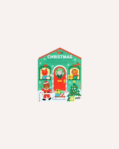 PETIT COLLAGE - COLOURING AND STICKER BOOK - CHRISTMAS