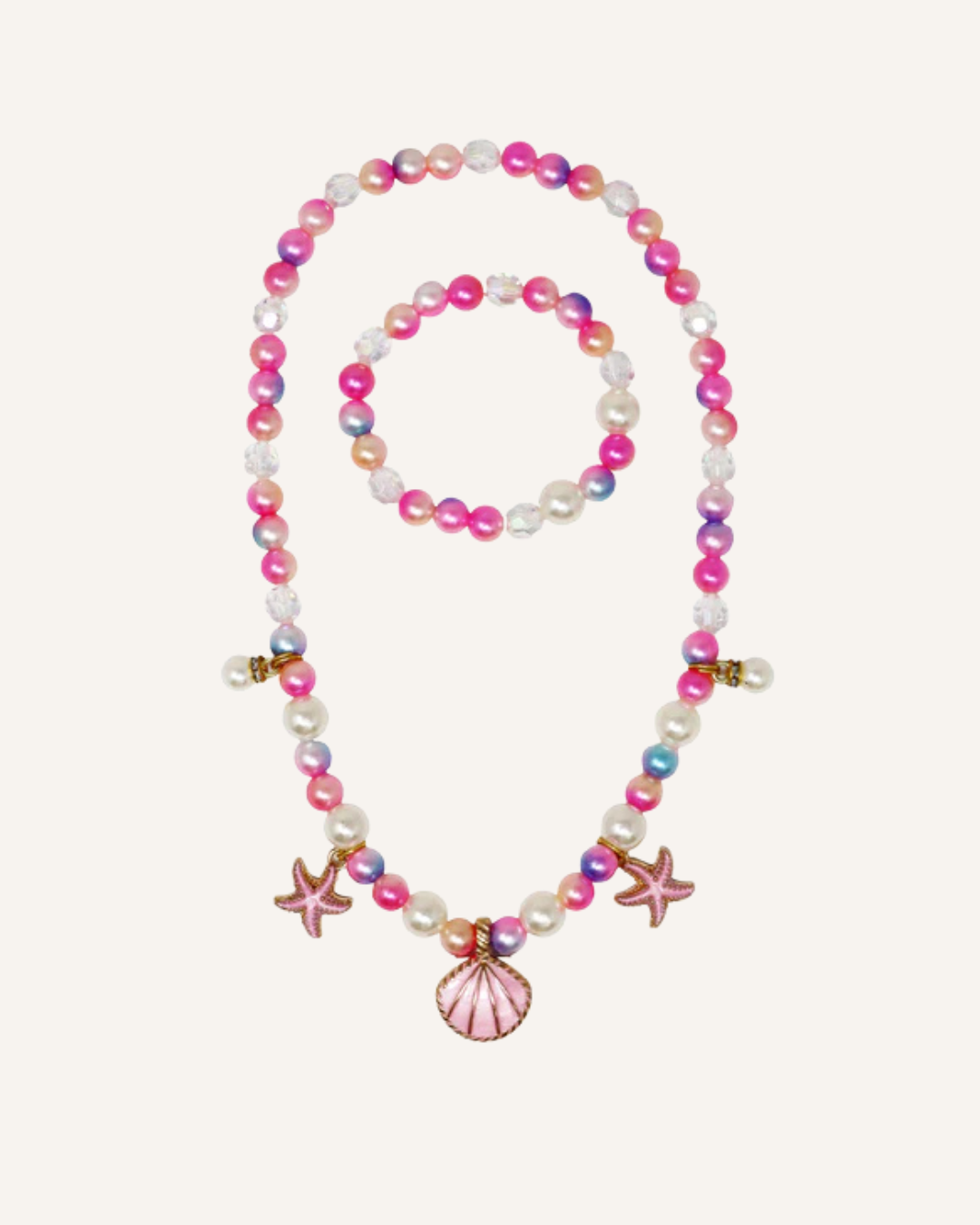 PINK POPPY - NECKLACE & BRACELET SET - MERMAID FANTASY