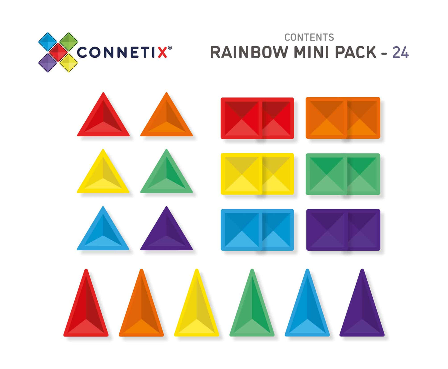 CONNETIX TILES - RAINBOW MINI PACK 24pc