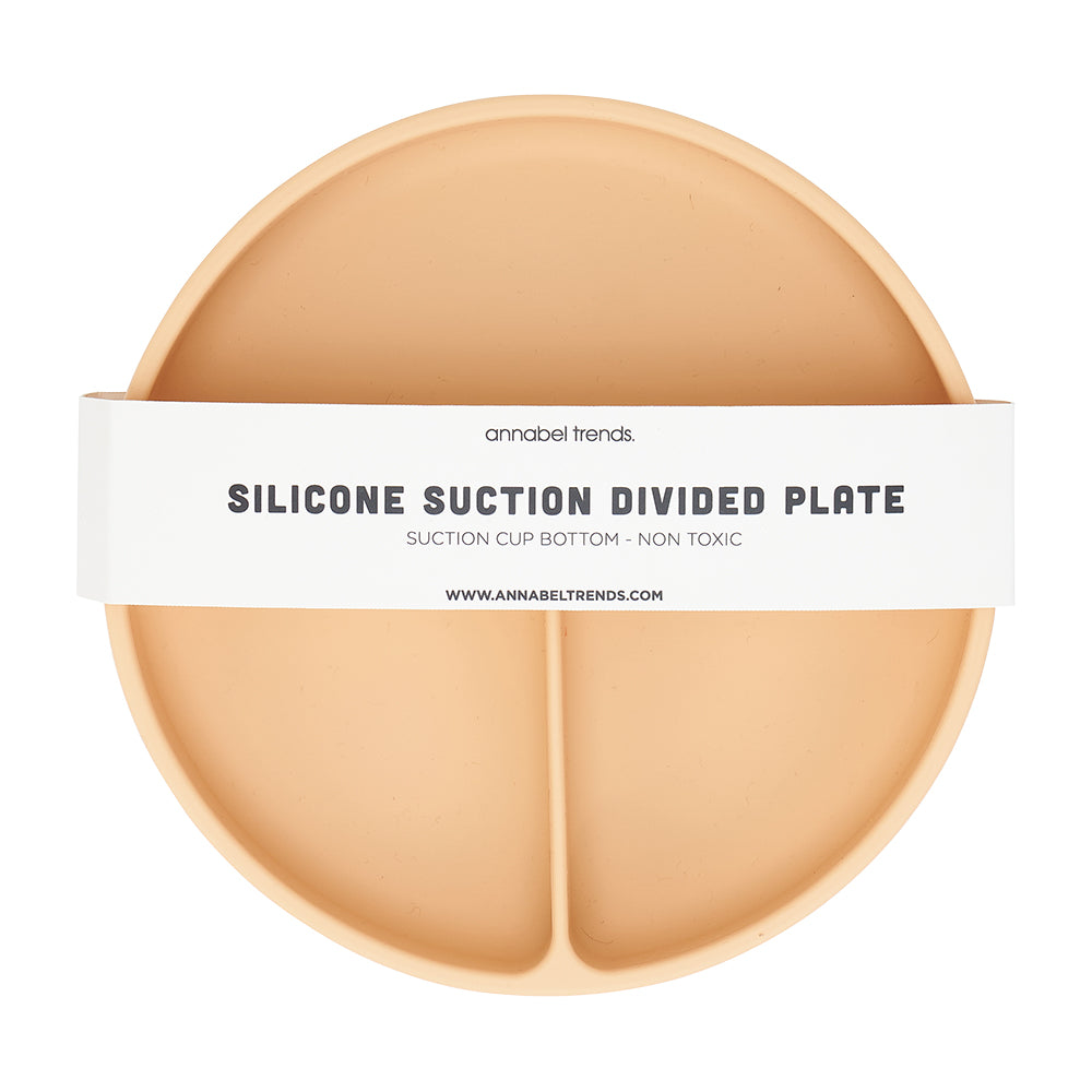 SILICONE SUCTION DIVIDED PLATES - ASSORTED COLOURS