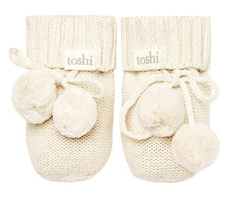 TOSHI ORGANIC BABY BOOTIES - CREAM