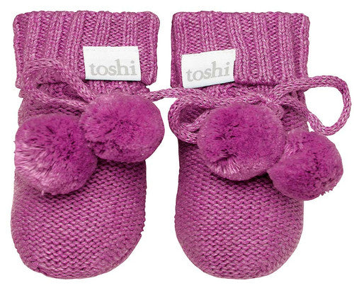 TOSHI ORGANIC BABY BOOTIES - VIOLET