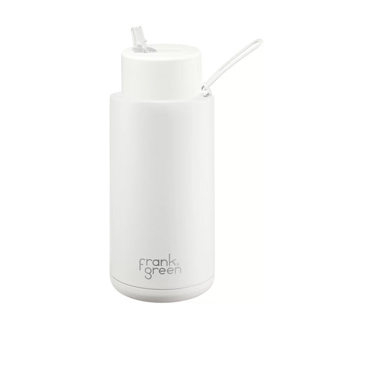 FRANK GREEN 1L CERAMIC DRINK BOTTLE WITH STRAW - CLOUD