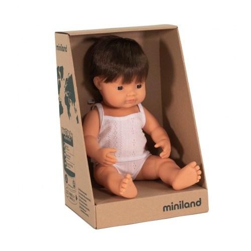 MINILAND DOLL - ANATOMICALLY CORRECT BABY CAUCASIAN BRUNETTE BOY - 38cm
