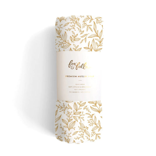 FOX & FALLOW PREMIUM MUSLIN WRAP - GOLDEN VINES