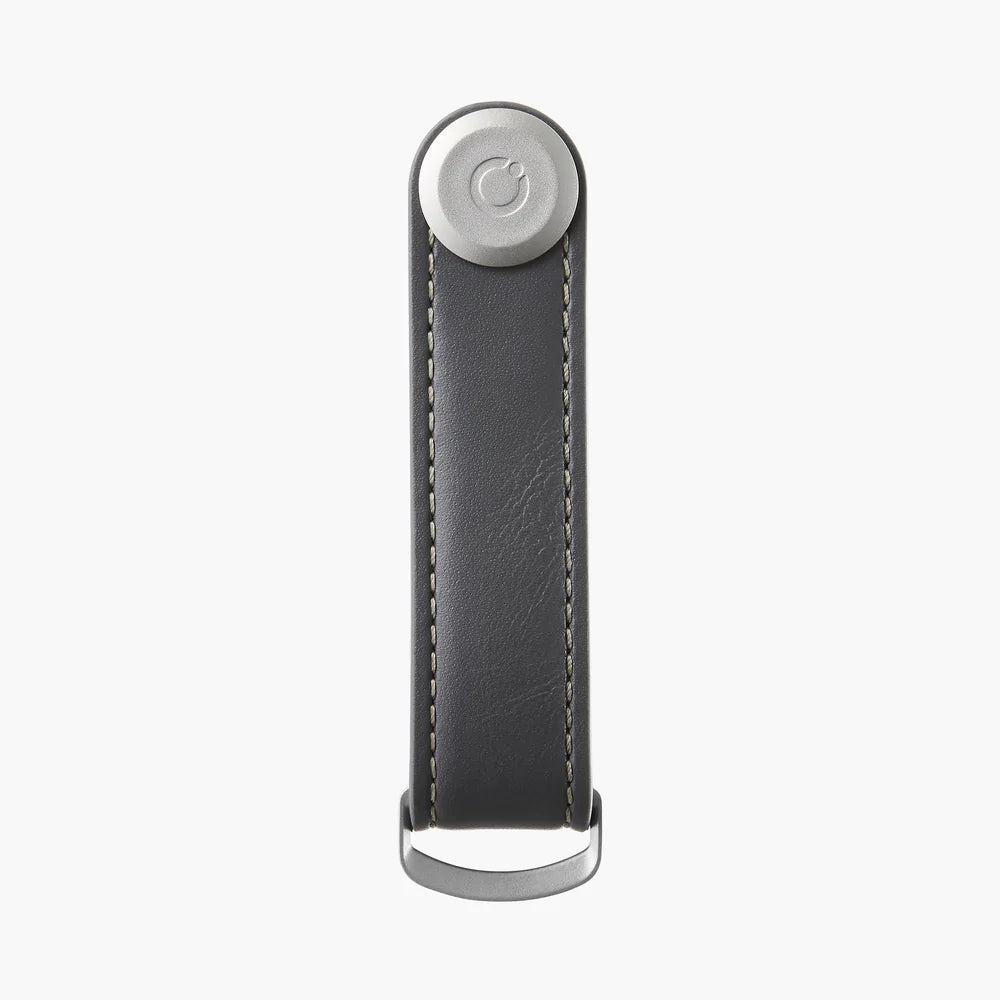 ORBITKEY - LEATHER KEY ORGANISER - CHARCOAL/GREY STITCH